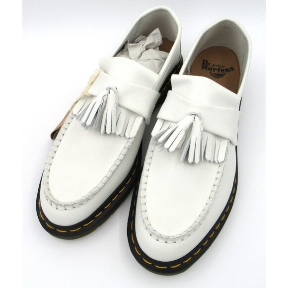 Dr. Martens Shoes - Dr. Martens ADRIAN White Smooth Leather Tassels Loafers SlipOn Size US 9 NEW Air